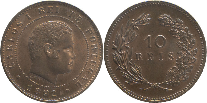 Portugal
 D. Carlos I (1899-1908) 
10 Reis 1892, AE 
A: CARLOS I REI DE PORTUGUG...