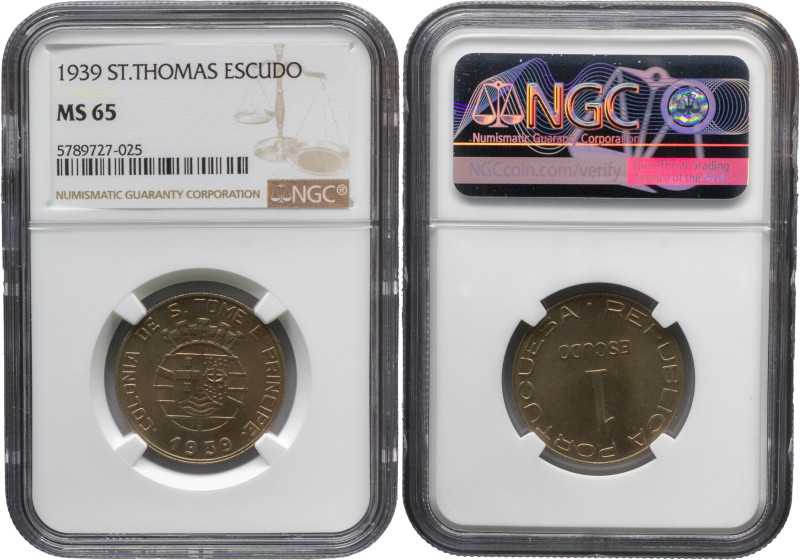 S. Tomé e Principe
1 Escudo 1939
A: COLONIA DE S. TOME E PRINCIPE
R: REPUBLICA P...