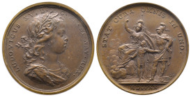 Médaille Bronze Louis XV, L'instruction du Roi, 1720, 30 gr. 41 mm par J. Duvivier
Avers: LUDOVICUS XV C G FR ET NAV REX
Revers: STAT CURA OMNIS IN ...