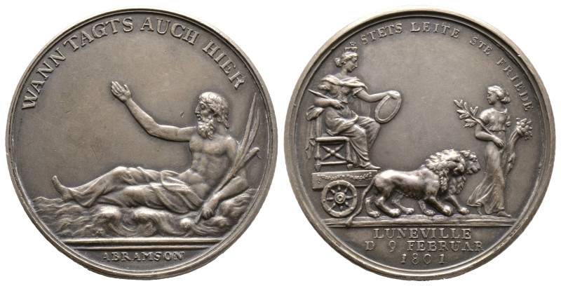 1801 - Paix de Luneville , Bronze argenté 36.59 g. par Andrieu mm 40
Ref : Goppe...