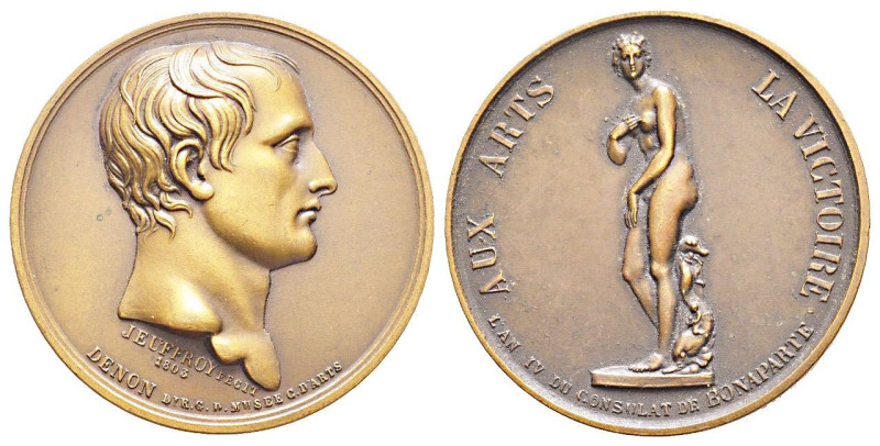 Refrappe Médaille, 1803 par Jeuffroy e Denon, Bronze 31.4 g. 40.4 mm
Avers: Tête...