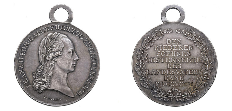 1797 - Médaille Militaire François Ier Henn. 839 Opus Wirtt mm 39 Ag Superbe