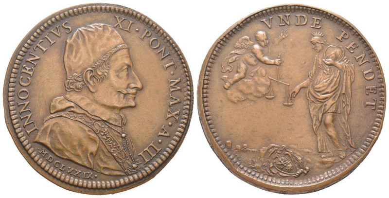 Vatican, Innocent XI 1676-1689, Benedetto Odescalchi, Médaille, Rome, 1679, AE 3...