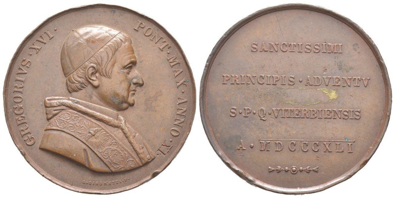 Vatican, Gregorius XVI 1831-1846, 1841, Médaille en bronze, AE 49.28 g. 50 mm pa...