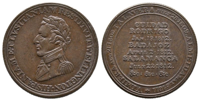 Médaille de 1812 commémorant les batailles contre les troupes françaises en terr...