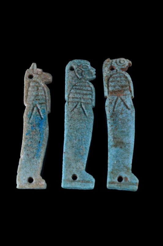 ANCIENT EGYPTIAN FAIENCE SONS OF HORUS
Late Dynastic Period, Ca. 664-332 BC. A ...