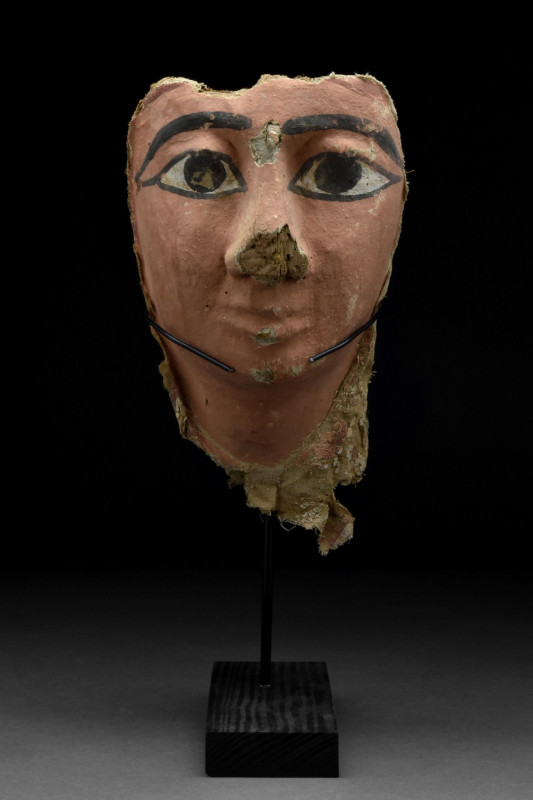 EGYPTIAN GESSO PAINTED COFFIN MASK
Third Intermediate Period to Late Period, Ca...