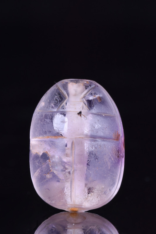 ANCIENT EGYPTIAN AMETHYST SCARAB
Middle Kingdom, Ca. 20301650 BC. An amethyst s...