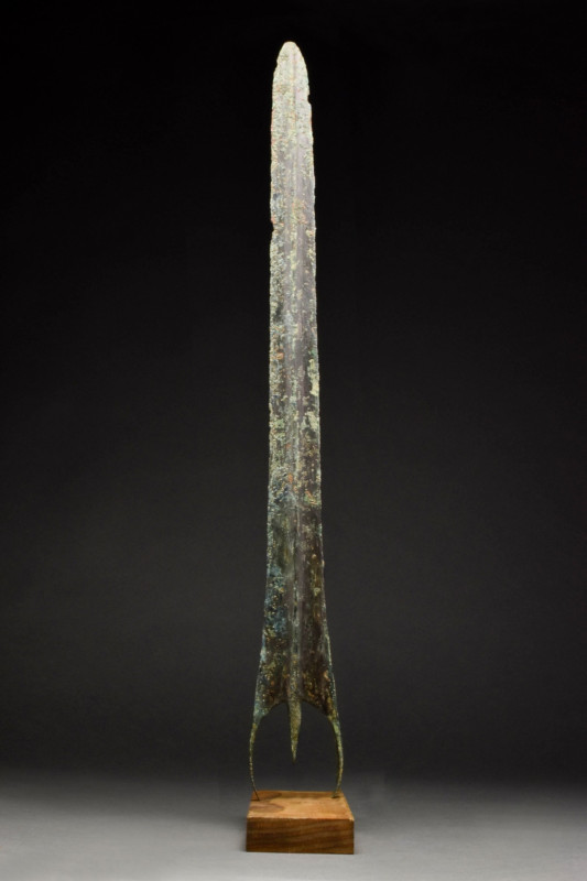 ANCIENT BRONZE "TROJAN" SWORD BLADE
Greek Archaic, Ca. 1200-800 BC. An ancient ...