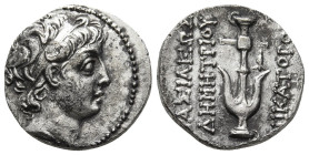 SELEUCID KINGS, DEMETRIOS II NIKATOR, FIRST REIGN 145-140 BC, AR DRACHM, SELEUCIA IN PIERIA MINT ?
