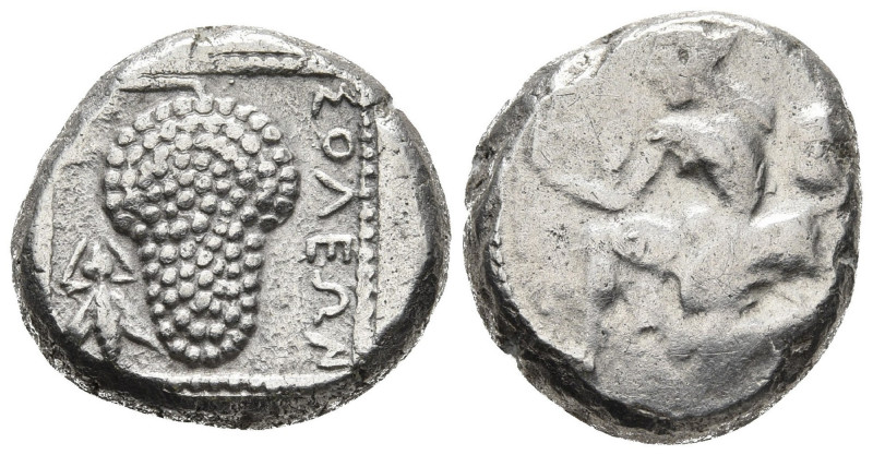 CILICIA, SOLOI, CA. 450-400 BC, AR STATER
. Archer kneeling left, with bow case...