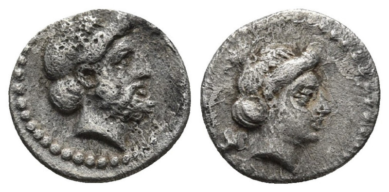 CILICIA, NAGIDUS, CA. 400-380 BC, AR OBOL
. Head of Aphrodite right, behind let...