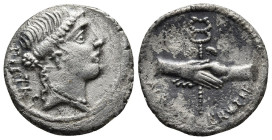 D. POSTUMIUS ALBINUS BRUTI F., AR DENARIUS, ROME MINT, 48 BC.