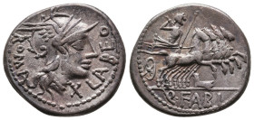 ROMAN REPUBLIC
Q. FABIUS LABEO. 124 BC. AR DENARIUS