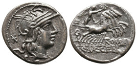 ROMAN REPUBLIC
Q. MARCIUS. 118 BC. ROME. AR DENARIUS