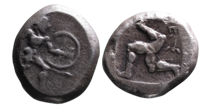 PAMPHILIA, ASPENDOS, CA. 460-430 BC
. Hoplite with spear and shield advancing r...