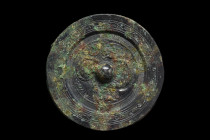 CHINESE TANG DYNASTY BRONZE DECORATED MIRROR