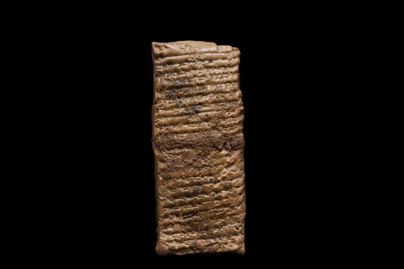 MESOPOTAMIAN CLAY CUNEIFORM TABLET
Ca. 1900-1700 BC. A rectangular cuneiform ma...