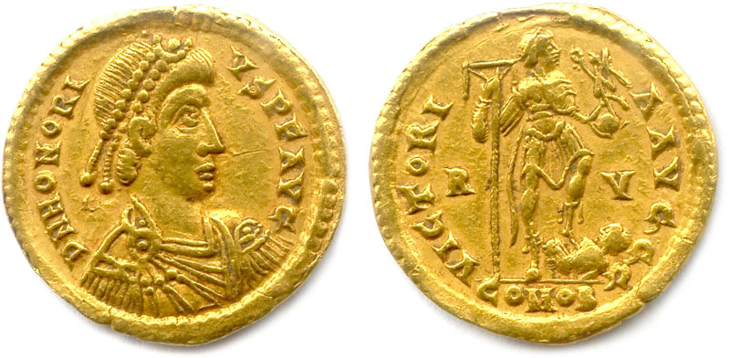 HONORIUS 23 janvier 393/17 janvier 395 - 15 août 423
D N HONORIVS P F AVG. Son ...