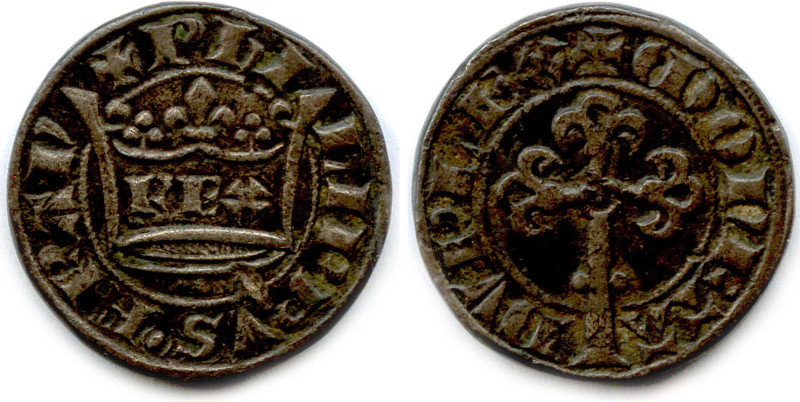 PHILIPPE VI DE VALOIS 1328-1350
✠ PHILIPPVS FRAN. Couronne fleurdelisée portant...