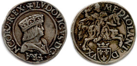LOUIS XII LE PÈRE DU PEUPLE 8 avril 1498 - 31 décembre 1514
Duc de MILAN 1499-1512
✠ LVDOVICVS D G FRANCOR REX. Buste du Roi à droite, coiffé d’un c...