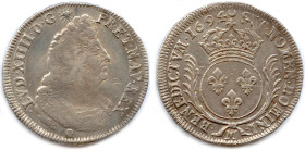 LOUIS XIV 1643-1715
Écu d'argent aux Palmes 1694 M = Toulouse. (27,00 g) ♦ Dy 1520A 
Réformation. T.B./Très beau. 

Estimate: EUR 100 - 120