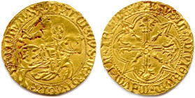 BRETAGNE Duché - FRANÇOIS II 1458-1488
✠ FRAnNCISCVS*DЄI*GRACIA*BRITOnV*DVX. Le duc à cheval galopant à droite. Le caparaçon du cheval et 
le boucli...