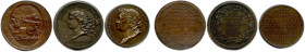 CONSTITUTION et CONVENTION 1791-1793-1795
Trois monnaies : 
Monneron de 5 sols en cuivre 1792-an IV de la Liberté (27,23 g), 
Essai de Galle *MDC à...