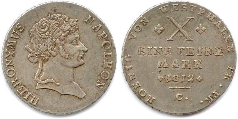 ROYAUME DE WESTPHALIE - JÉRÔME NAPOLÉON 1807-1813
Thaler de Convention (2e type...