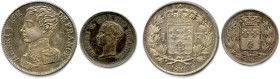 HENRI V Duc de Bordeaux et 
Comte de Chambord Petit-fils de Charles X 
Prétendant au trône 1820-1883
Deux monnaies en argent : 
Franc 1831 (tranch...