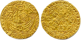 ANGLETERRE - ÉDOUARD IV D'YORK Fils de Richard Plantagenet et Cécile de Neville 1461-1483
Noble d'or à la Rose non daté 1466-1467. Londres. (7,60 g) ...