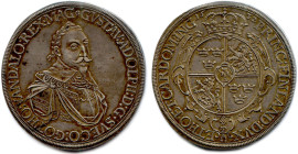 ALLEMAGNE - AUGSBOURG - GUSTAVE ADOLPHE Occupation suédoise 1611-1632
Thaler d'argent 1632 de Johann Christian Holeisen. Augsbourg. (29,08 g) ♦ Dav 4...