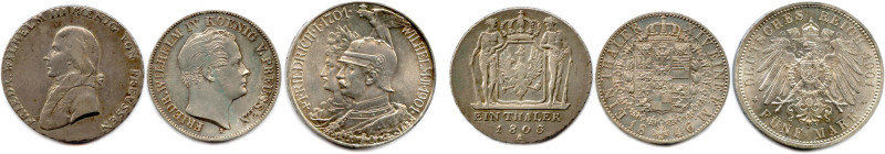 ALLEMAGNE - PRUSSE
Trois monnaies d'argent :
Friedrich Wilhelm III Thaler 1803...