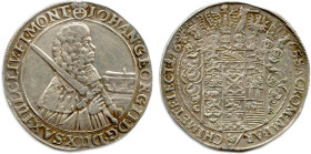 ALLEMAGNE - SAXE - JOHANN GEORG 1656-1680
Thaler d'argent 1665 Dresden... (29,10 g) ♦ Dav 7617 Flan retouché à l'avers. T.B./Très beau. 

Estimate:...