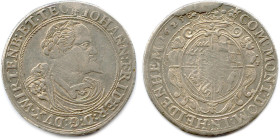 ALLEMAGNE - WURTTEMBERG IOHANN FRIEDRICH 1608-1628
Thaler d'argent aux armes de Wurttemberg et de Montbéliard 1625 Christophstal. (28,92 g) ♦ Dav 785...