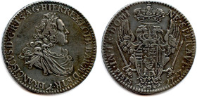 ITALIE - FLORENCE - FRANÇOIS II (III) DE LORRAINE 1737-1765
Francescone d'argent de 10 Paoli 1747 Florence. (27,31 g) ♦ Dav 1504 
Coup sur la tranch...
