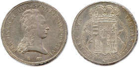 ITALIE - FLORENCE - FERDINAND III DE LORRAINE 1790-1801
Francescone d'argent de 10 Paoli 1798 Florence. (27,22 g) ♦ Dav 1521 Superbe. 

Estimate: E...