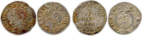 ITALIE - NAPLES Royaume des deux Siciles - PHILIPPE II d'Espagne 1554-1598
Deux monnaies d'argent : 
Carlino de Philippe II d'Espagne FIDEI DEFENSOR...