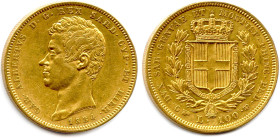 ITALIE - CHARLES ALBERT 1831-1849
100 Lire or 1834 Turin. (32,20 g) ♦ Fr 1138 T.B. 

Estimate: EUR 1200 - 1400