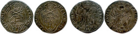 ITALIE - VATICAN - ALEXANDRE VI BORGIA et JULES II 
Deux monnaies d'argent : 
Giulio aux deux apôtres Alexandre VI (1492-1503)
Giulio de Jules II (...