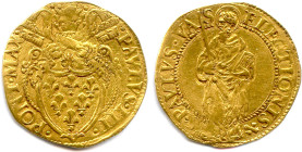 ITALIE - VATICAN - PAUL III Alexandre Farnèse 1534-1549
Écu d'or (Saint Paul) non daté. (3,32 g) ♦ Fr 65 
Très beau. 

Estimate: EUR 400 - 450...