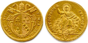 ITALIE - VATICAN - PIE VII 1800-1823
Doppia d'or (Saint Pierre) an XVIII (1818) Rome. (5,16 g) ♦ Fr 248 
Très beau. 

Estimate: EUR 350 - 400