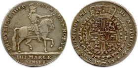 DANEMARK - FRÉDÉRIC IV 1699-1730
Couronne d'argent de 4 Mark 1723 HCM Kongsberg. (21,75 g) ♦ Dav 1290 
T.B. 

Estimate: EUR 300 - 350