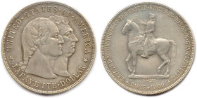 ÉTATS-UNIS D'AMÉRIQUE 
Dollar argent Washington-La Fayette 1900 Philadelphie. (26,72 g) 
Très beau. 

Estimate: EUR 200 - 220
