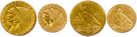 ÉTATS-UNIS D'AMÉRIQUE
Deux monnaies d'or (Indien) :
5 Dollars 1908 Denver et 2 ½ Dollar 1914 Denver. (12,55 g les 2)
Superbes.

Estimate: EUR 550...