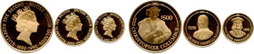 ILES VIERGES - ÉLISABETH II 
Trois pièces d'or pâle 1992 : 
500 $ (Christophe Colomb),
250 $ (Reine Isabelle), 
100 $ (Roi Ferdinand). (32,62 g le...