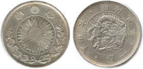 JAPON - MUTSUHITO 1867-1912
Yen d'argent an 3 (1870). (26,97 g) ♦ KM 5.1 
Trace de nettoyage. Très beau. 

Estimate: EUR 50 - 60