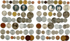 PAYS d'OCÉANIE 
Lot de 49 monnaies en argent, nickel, alu et divers métaux : 
Malaisie, Singapour, Sarawak, Brunei, Indonésie, Iles Cook, Nouvelles ...