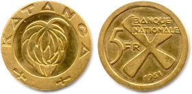 KATANGA 1961-
5 Francs or 1961. Banque Nationale. (13,30 g) ♦ Fr 1 
Très beau. 

Estimate: EUR 550 - 600
