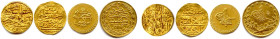 LES OTTOMANS EMPIRE Turquie 
Quatre monnaies d'or : 
Sultani de Selim Ier (1512-1520) ; Sultani de Soliman le Magnifique (1520-1566) ; 
Eshrefi Alt...